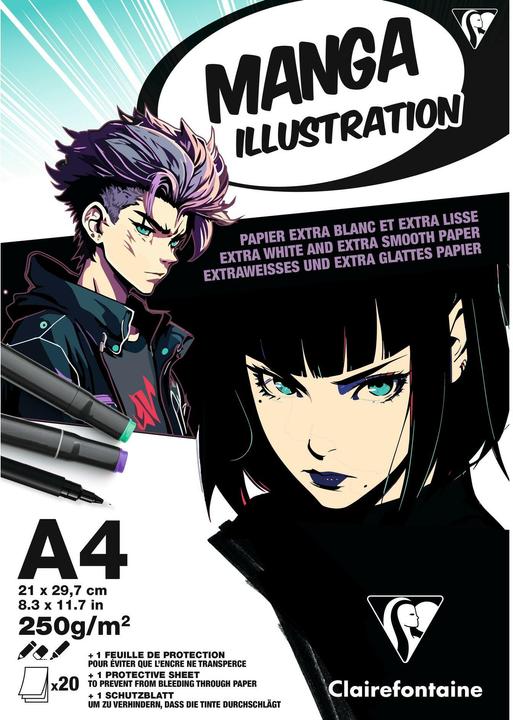 Image du produit Clairefontaine Bloc Illustration Manga 20F A4 250g (250 g/m²)