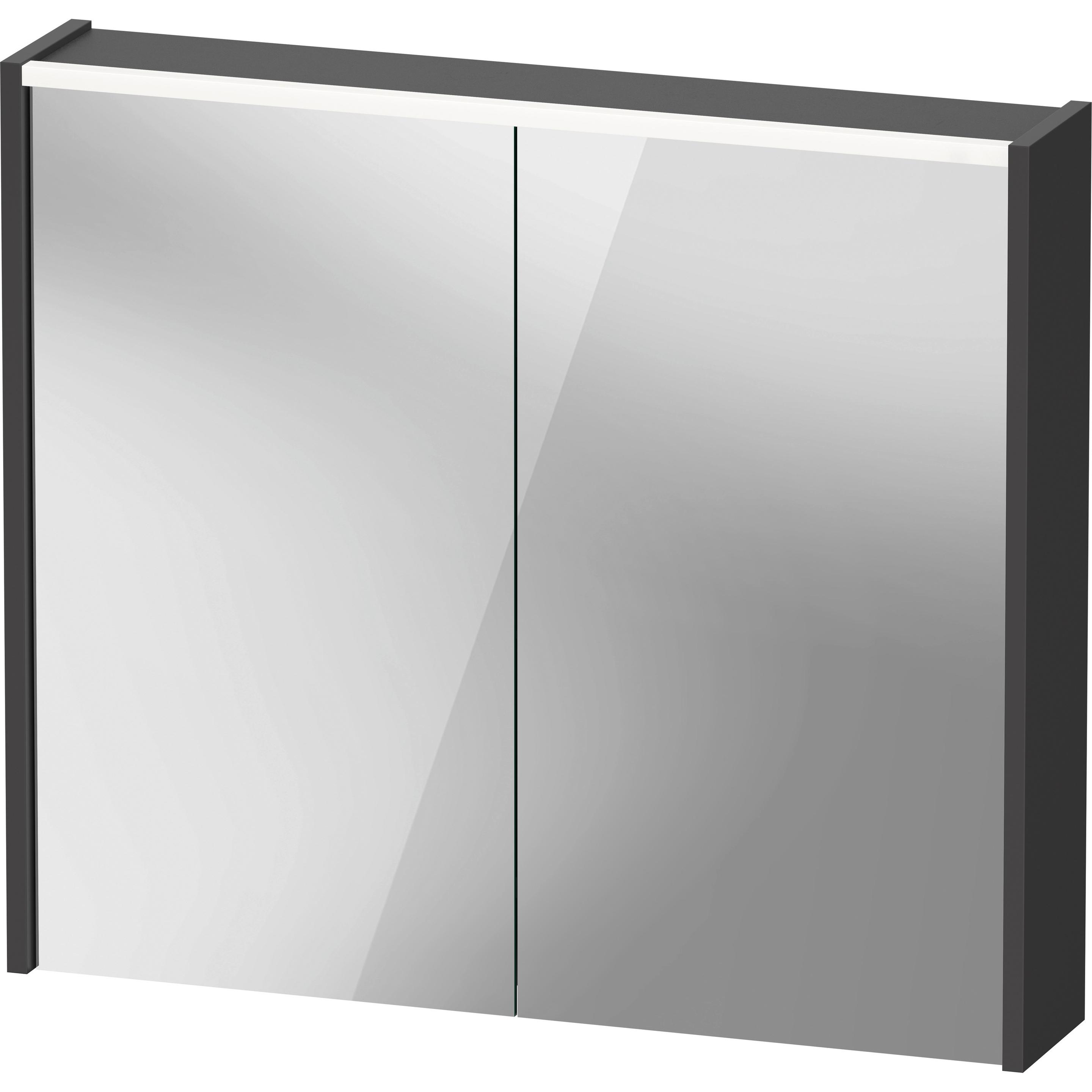 Duravit, Spiegelschrank, D-Code Spiegelschrank, Steckdose Typ E (FR, BE), 2 Türen, LED-Lichtfeld oben, 800x700mm, 6