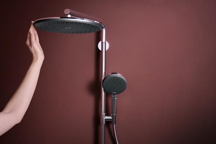 Produktbild hansgrohe Regendusche mit Thermostat, Handbrause und Gleitstangensystem
