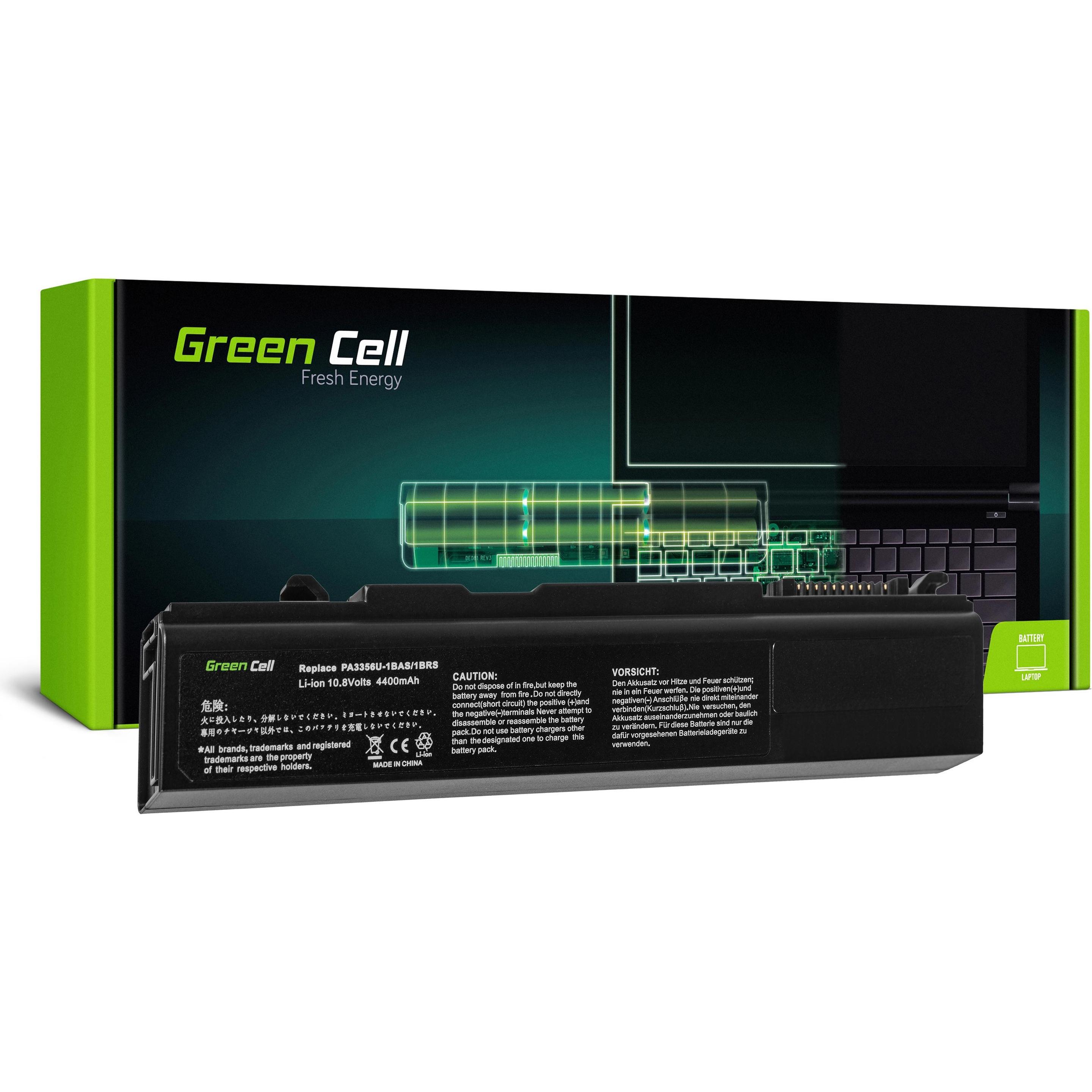 GreenCell Laptop Battery for Toshiba Tecra A2 A9 A10 S3 - 11.1V - 4400mAh (6 Zellen, 4400 mAh), Notebook Akku, Schwarz