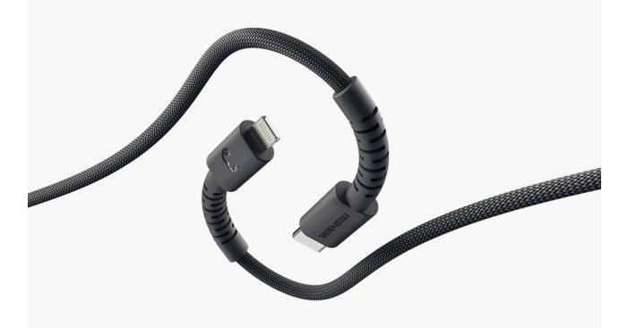 Produktbild Fresh'N Rebel Fresh 'n Rebel USB-C zu Lightning silicon geflochtenes Kabel "FlexWave" 70cm, Storm Grey (0.70 m, 30 W)