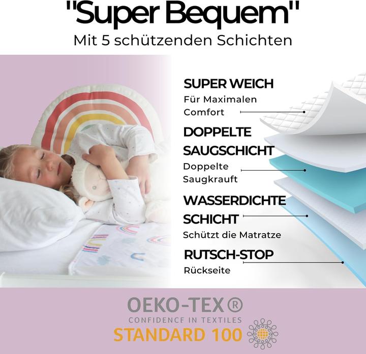 Image du produit Hygge Sheets Wasserdichte Bettunterlage für Kinder (1 x, Large)