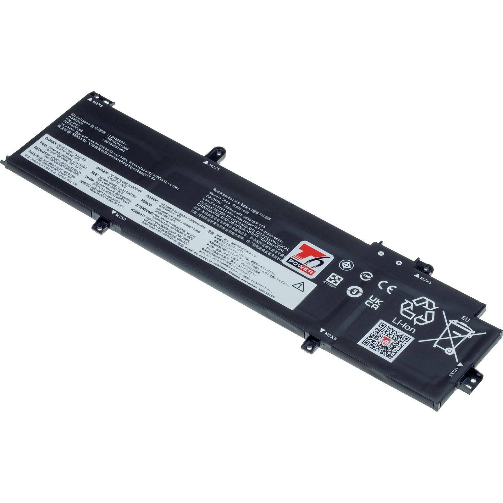 T6 Power Baterie pro Lenovo ThinkPad T14 Gen 3, Gen 4, P14s Gen 3, Gen 4, 3392mAh, 52,5Wh, 4cell, Batteria per notebook