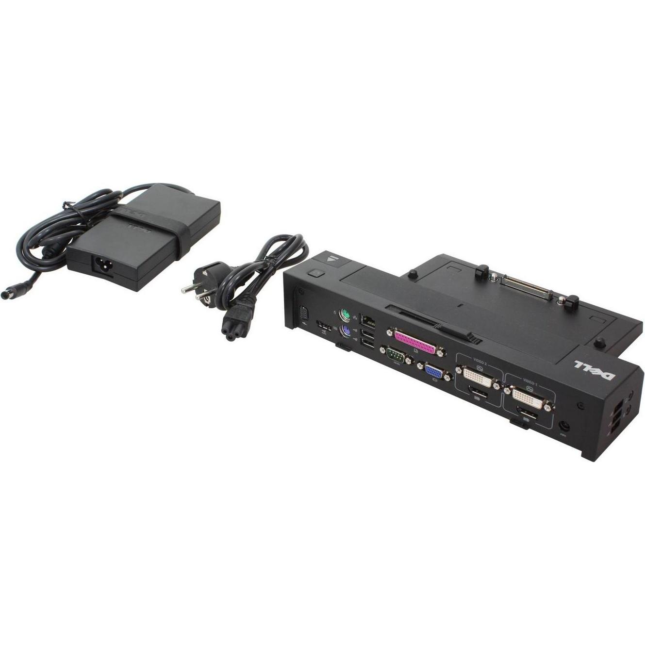 Dell E-Port Replicator Advanced Included AC-Adaptor (Docking Port), Dockingstation + USB Hub, Schwar