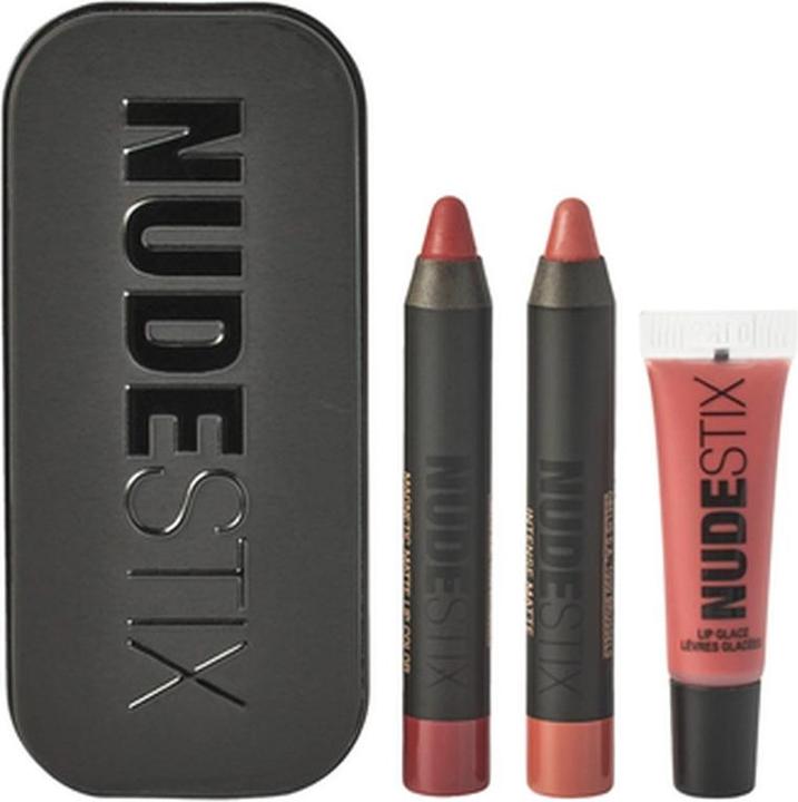 Nudestix Red Hot Lips Mini Kit Royal Cream Lipstick - Burgundy 25 Ml & Nude 2 Ml