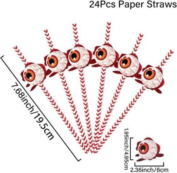 Immagine prodotto MU Style Cannucce di carta di Halloween della serie Spooky (24 pezzi) (24 x)