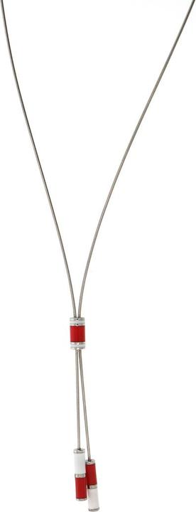 Xen Atelier Y-Collier mit Dekorelementen rot-weiss 45 cm (Edelstahl, 45 cm)