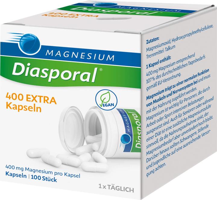 Nährwerte und Zutaten magnesium diasporal 400 extra Kapseln, 100 St. Kapseln (100 Stück, Kapseln)