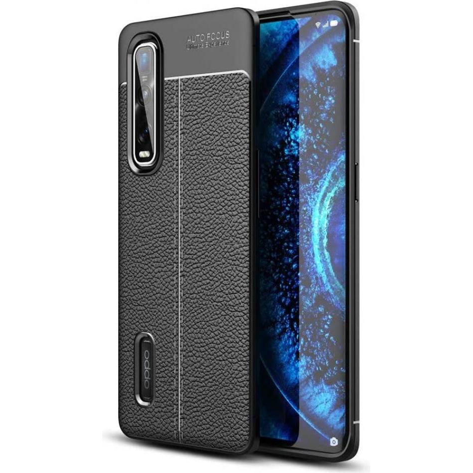 Screenguard Oppo Find X2 Pro Hülle Leather Design TPU Cover (Oppo Find X2 Pro), Smartphone Hülle, Schwarz