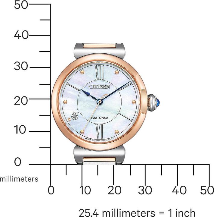 Produktbild Citizen EM1074-82D Eco-Drive Elegance Damenuhr 30mm 5ATM (Analoguhr, 30 mm)