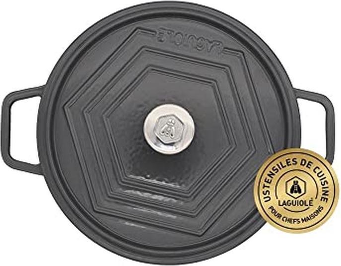 Image du produit Laguiole Cast iron stewpan enameled round grey 26 cm 48 l (Cocotte + faitout, Fonte)