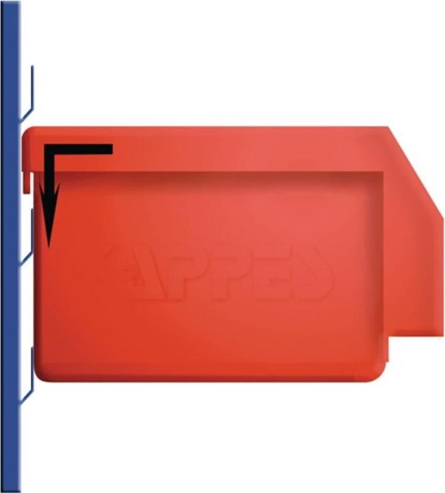 Actual product image Kappes Open fronted storage box L230xW140xH130mm PE blue