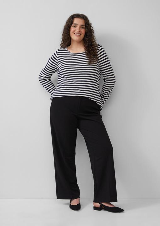 Actual product image S.Oliver T-Shirt Geringeltes Langarmshirt aus Flammgarn mit Crew Neck (46)