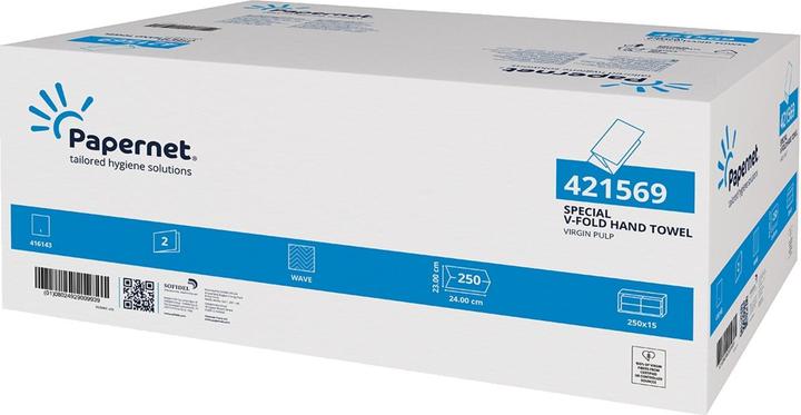 Actual product image Papernet Paper towels 421569, 3750 sheets, 2-ply V-fold - 1 box (1x)