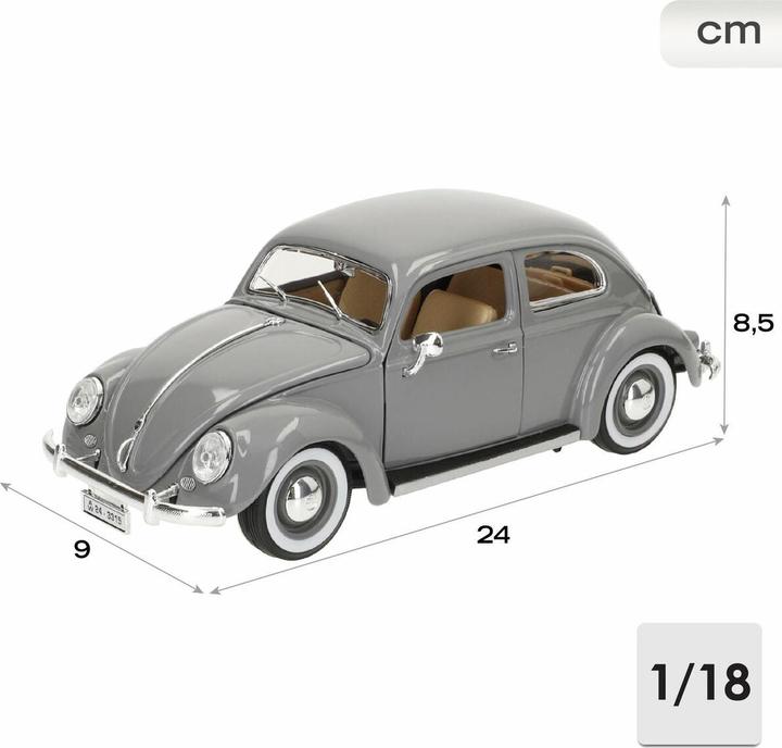 Produktbild Bburago 18/12029 Metal scale 1:18 Official Volkswagen Kafert-Beetle 1955 gray