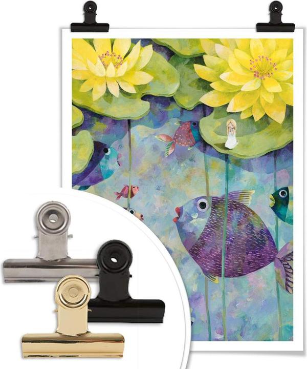 Actual product image Trenddeko Blanz - Yellow water lilies (40 x 50 cm)