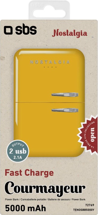 Immagine prodotto SBS Powerbank Courmayeur 5000 mAh (5000 mAh, 18.50 Wh)