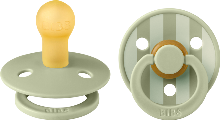 Actual product image Bibs Studio Nuggi Colour 2 PACK Latex Round 0-6m Pin Sage Mix (2 x, up to 6 M.)