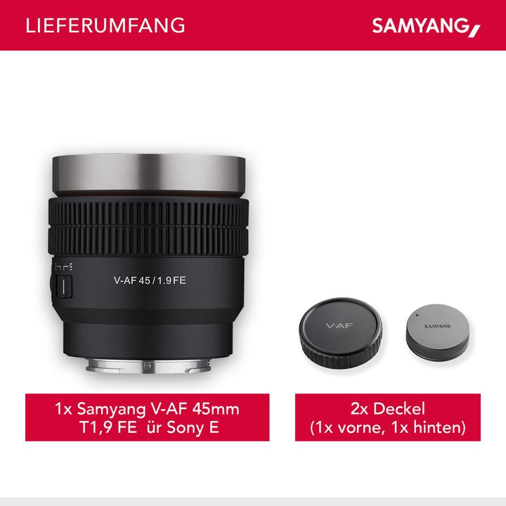Image du produit Samyang V-AF 45mm T1,9 FE Sony E (Sony E, Plein format)