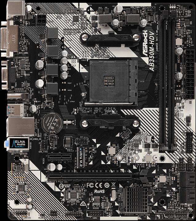 Produktbild AsRock AB350M-HDV R4.0 (AM4, AMD B350, mATX)