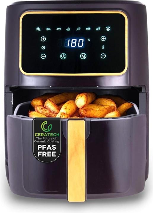 Produktbild Bergner Keramik-Heissluftfritteuse ohne PFAS, 1800 W, 8 Programme, Timer, 80-200 °C