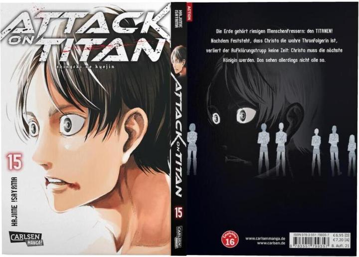 Produktbild Attack on Titan, Band 15 (Deutsch, Hajime Isayama, 2016)
