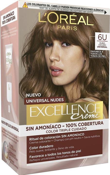 L'Oréal Paris Excellence Creme Universal Nudes 6U Dunkelblondes Haarfärbemittel 173g (6U Dunkelblond)