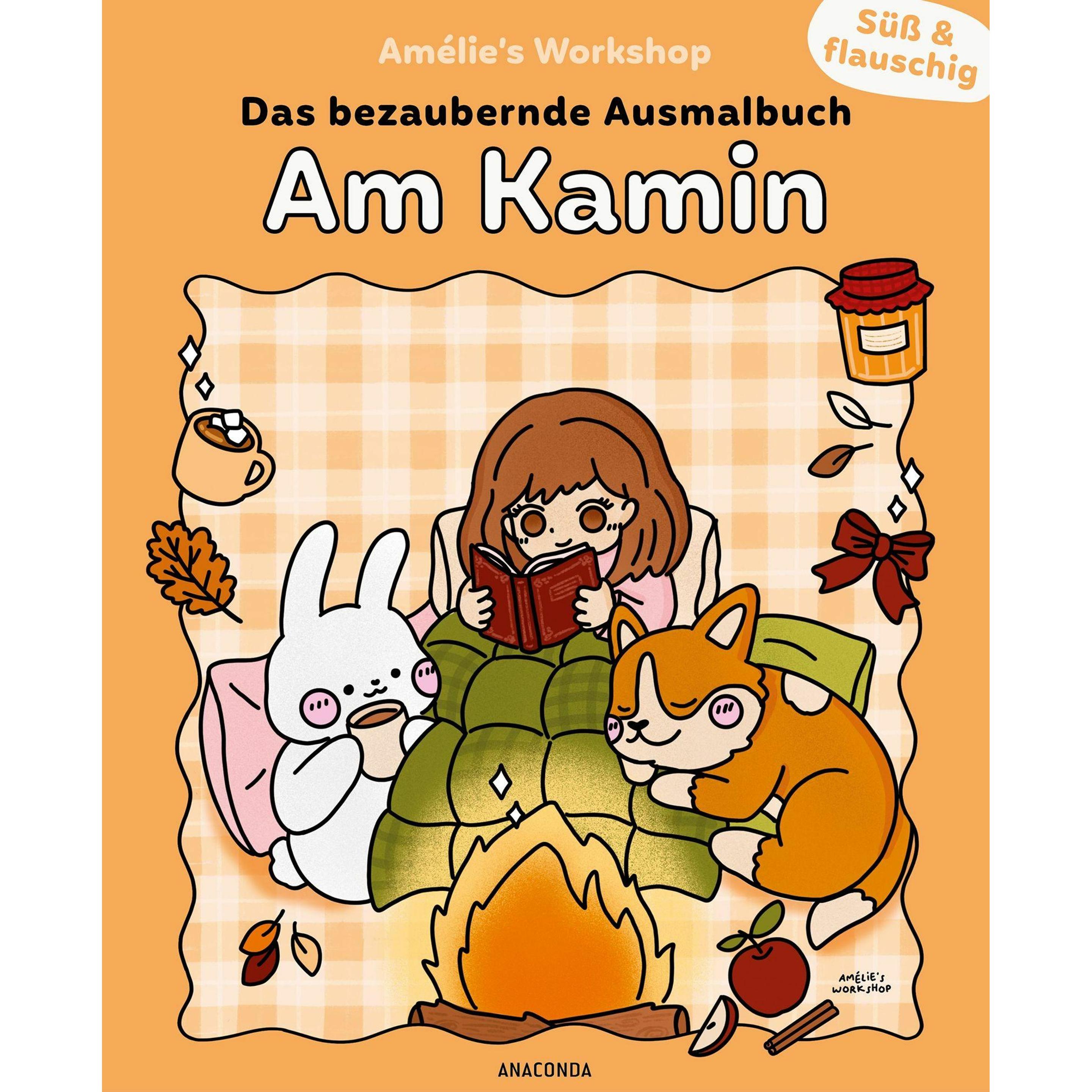 Anaconda Süss und flauschig: Am Kamin - das bezaubernde Ausmalbuch