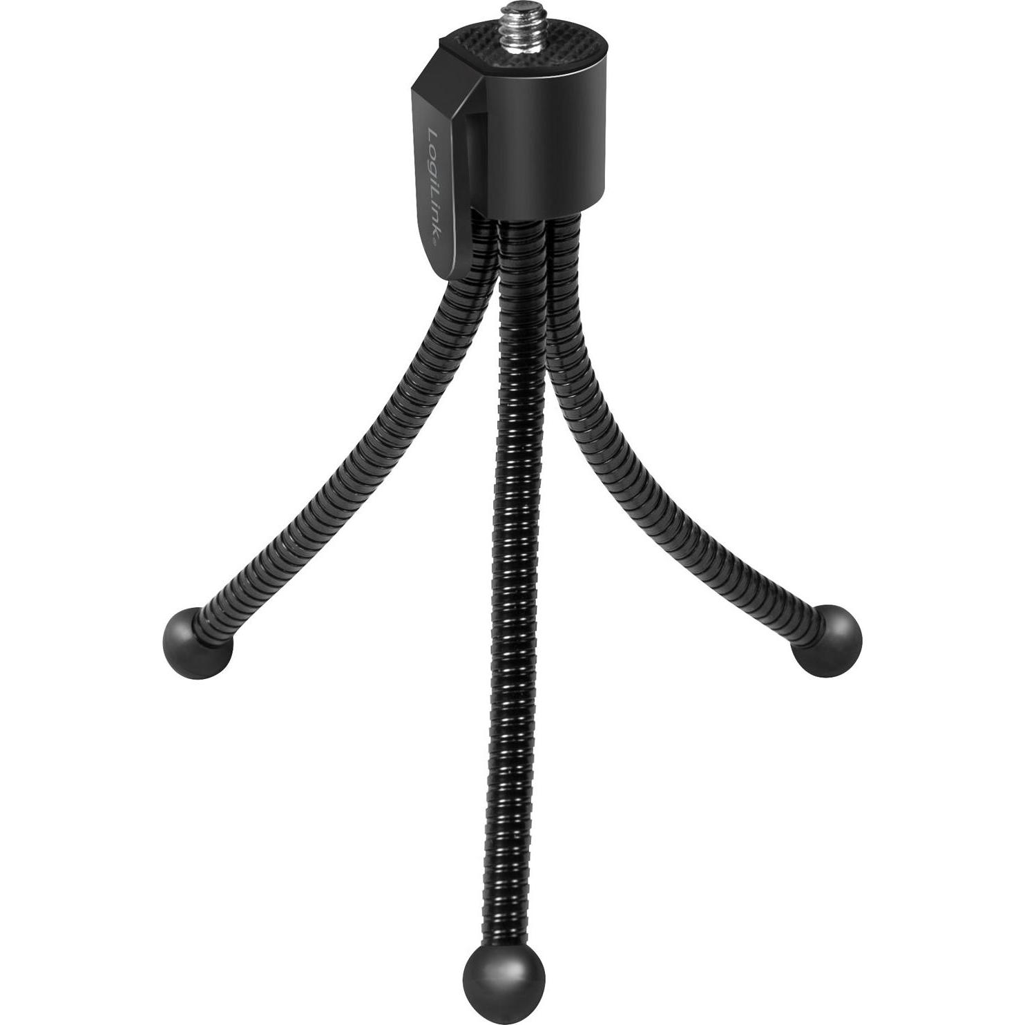 LogiLink Tragbares Mini-Stativ, flexibel, max. 1 kg, Stativ, Schwarz