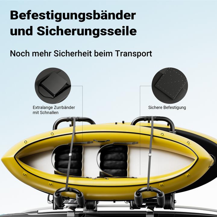 Immagine prodotto Wiltec Portapacchi per Kayak 2 pezzi pieghevoli a J in alluminio per auto Kayak Canoa incl. cinghie di