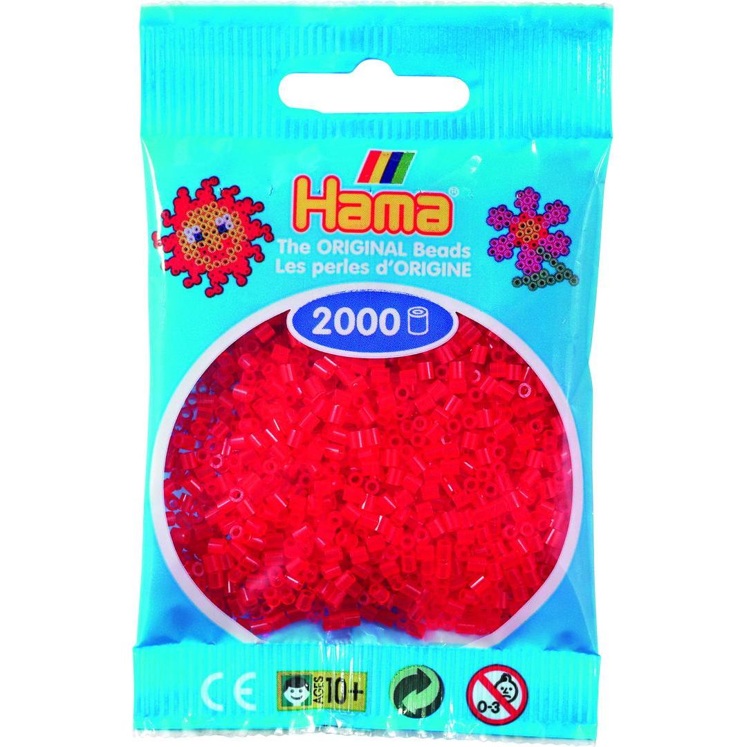 Hama mini perler 2000stk transp. rød