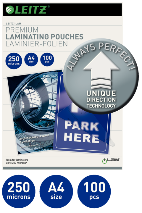 Productafbeelding Leitz Lamineerfilm (A4, 100 Stuk, 250 µm)