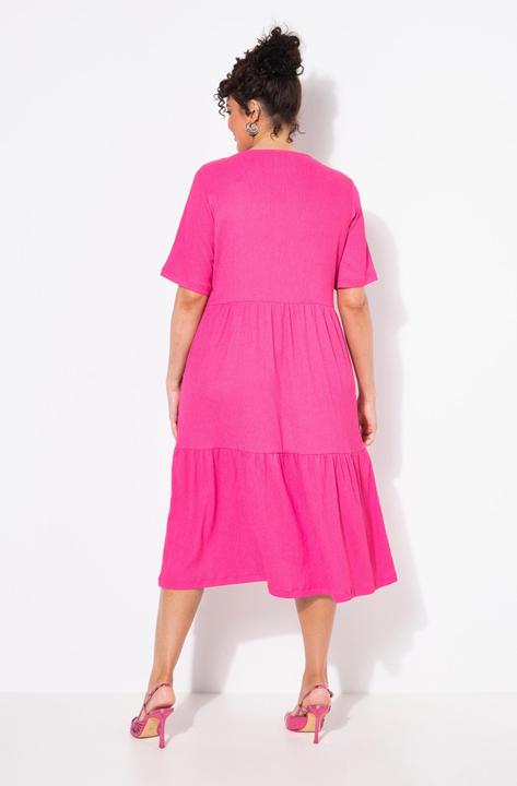 Produktbild Ulla Popken Stufenkleid, A-Linie, Rundhalsausschnitt, Halbarm (56)