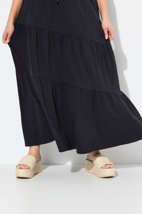 Actual product image Ulla Popken Asymmetric Flounce Panel Elastic Waist Skirt (46, 48)