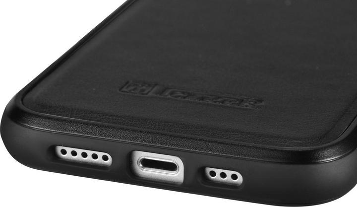 Produktbild iCarer Leather Oil Wax Hülle mit Naturleder bezogen für iPhone 14 Plus schwarz (WMI14220719-BK) (Apple iPhone 14 Plus)