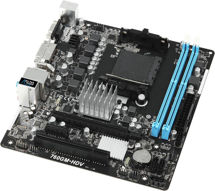 Produktbild AsRock 760GM-HDV (AM3, AM3+, AMD 760G, uATX)