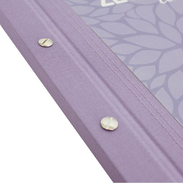 Produktbild Roth Zeugnismappe Pattern mit Buchschrauben ""Lila Paradise"" farbiger Metallic-Leineneinband mit Buchsch (A4, 1x)