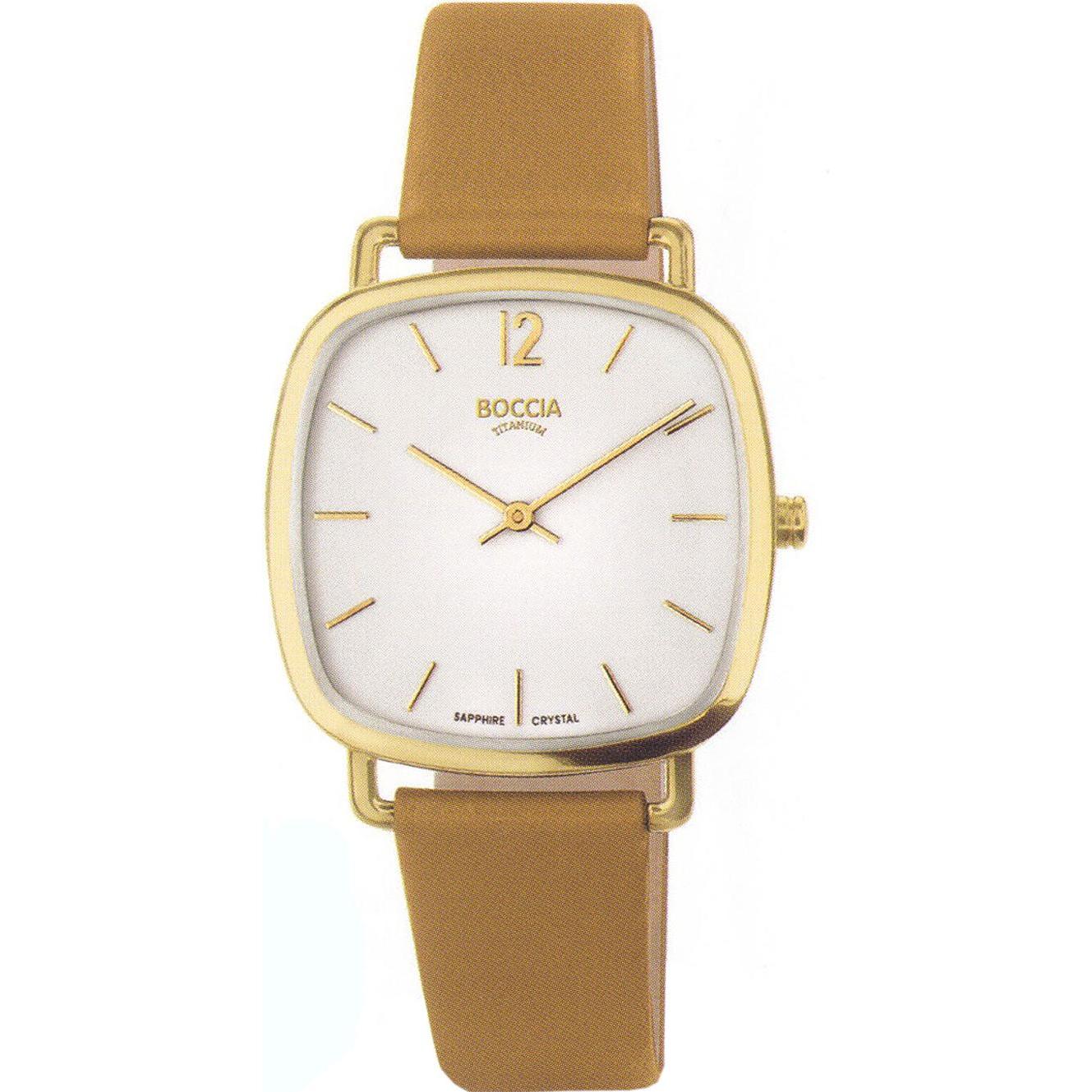Boccia, Armbanduhr, 3334-03 Damenuhr Titanium 33mm 3ATM, Gold, (Analoguhr, 33 mm)