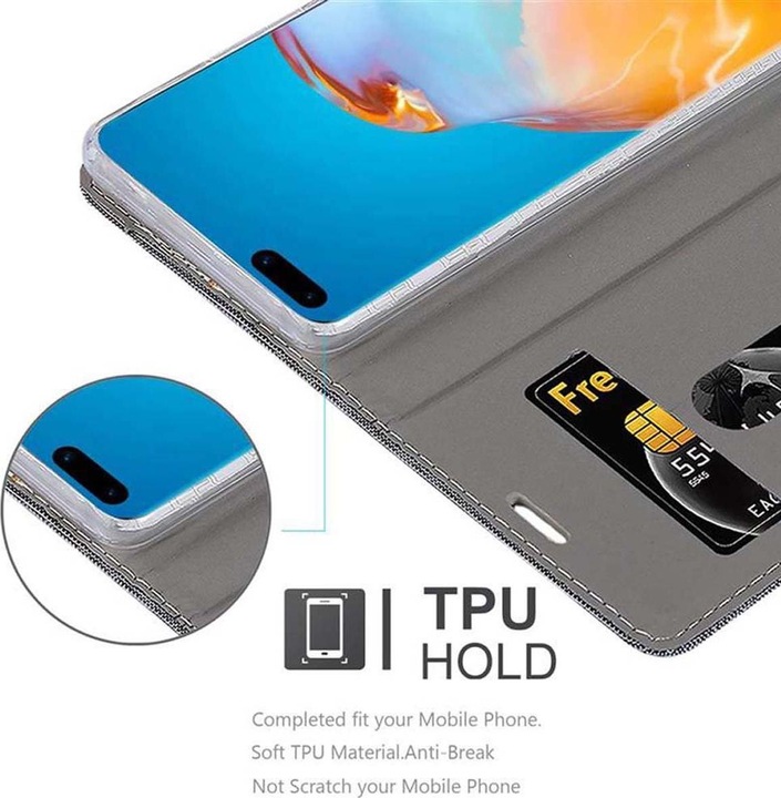 Produktbild Cadorabo Book Jeans Optik Cover (Huawei P40 Pro)