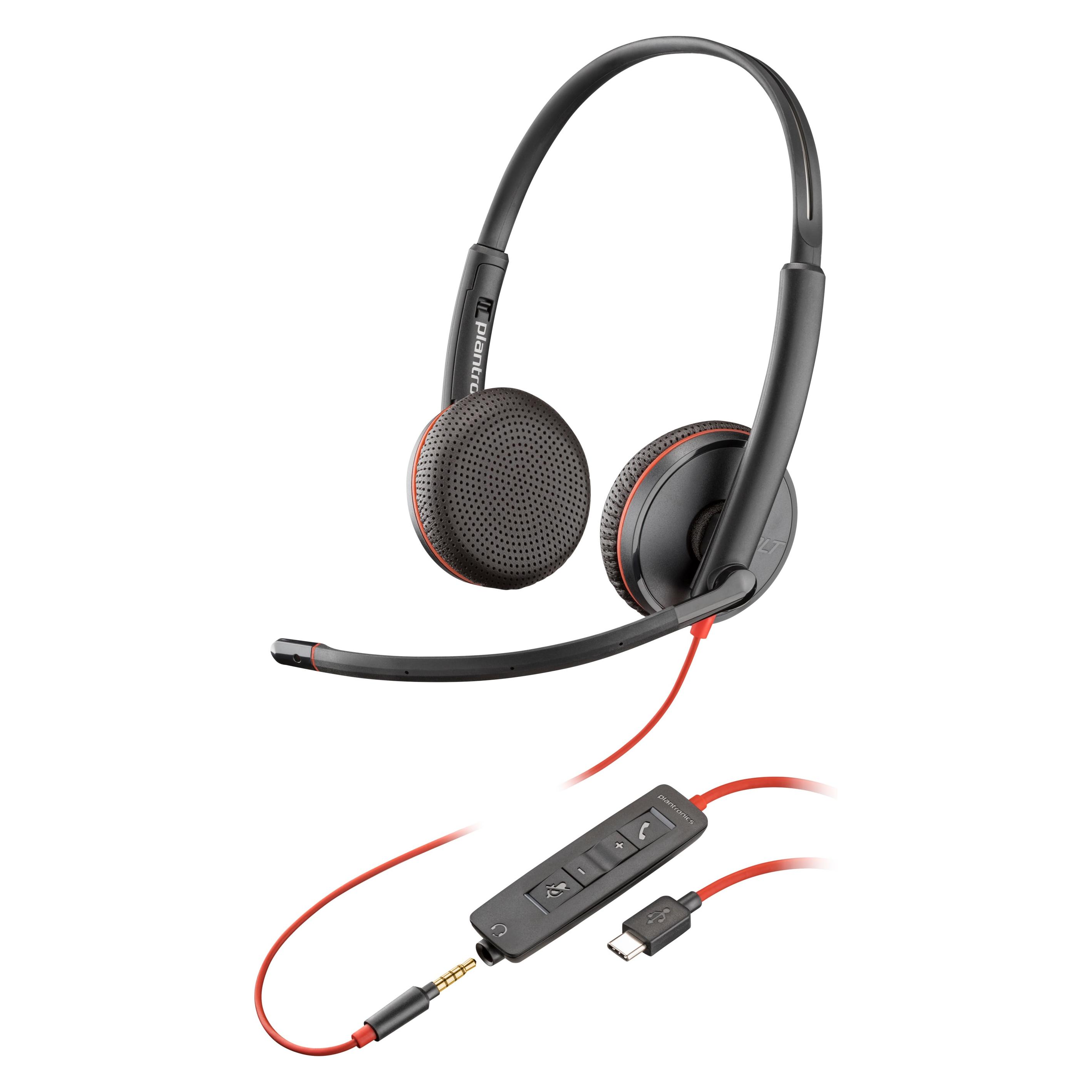 HP Poly BW C3225 STEREO USB-C HS (Kabelgebunden, USB-C, Avaya, Cisco, Skype), Office Headset, Schwar