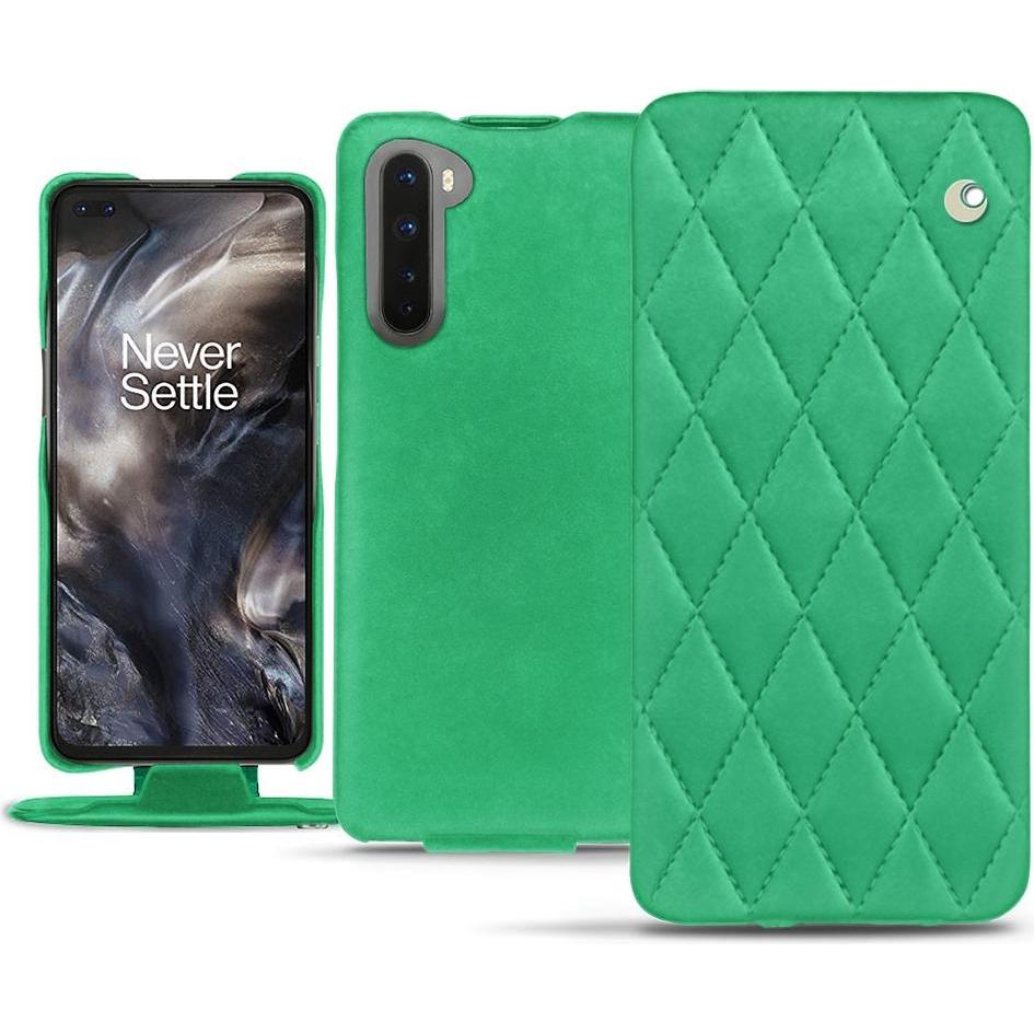 Noreve Lederschutzhülle vertikal (OnePlus Nord), Smartphone Hülle, Grün