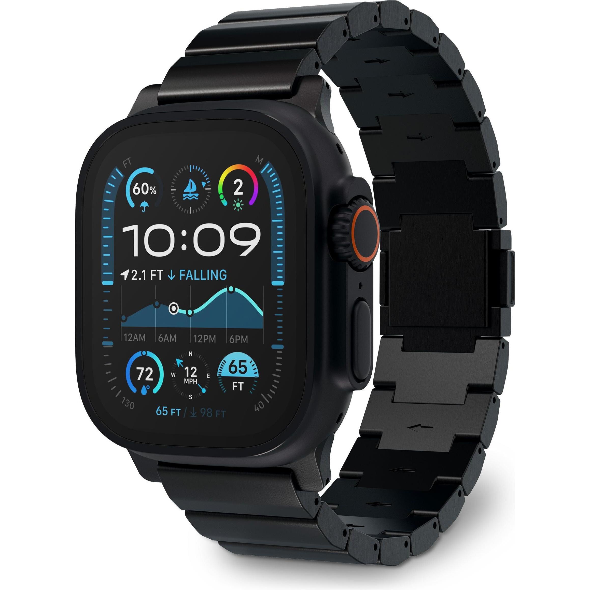 Decoded Fascia di Trazione in Titanio (22 mm, Titanio), Cinturini per orologi, Nero