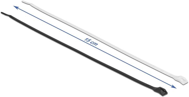 Actual product image Delock Cable tie with flat head L 150 x W 3.6 mm 100 pieces (Plastic cable ties, 150 mm, 100 pcs.)