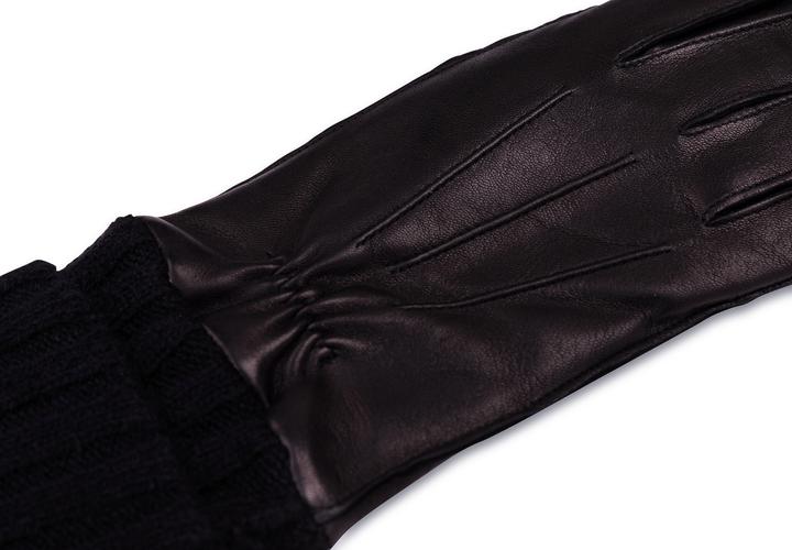 Actual product image Cash-Mere Lederhandschuhe mit Stulpen und Touchscreen tauglich (M)