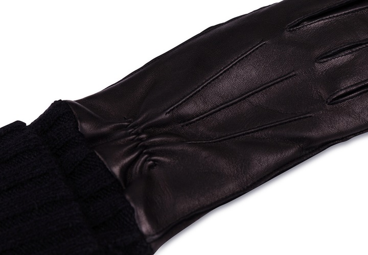 Produktbild Cash-Mere Lederhandschuhe mit Stulpen und Touchscreen tauglich (M)