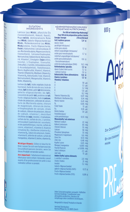 Actual product image Aptamil Pronutra Pre (800 g, from birth)