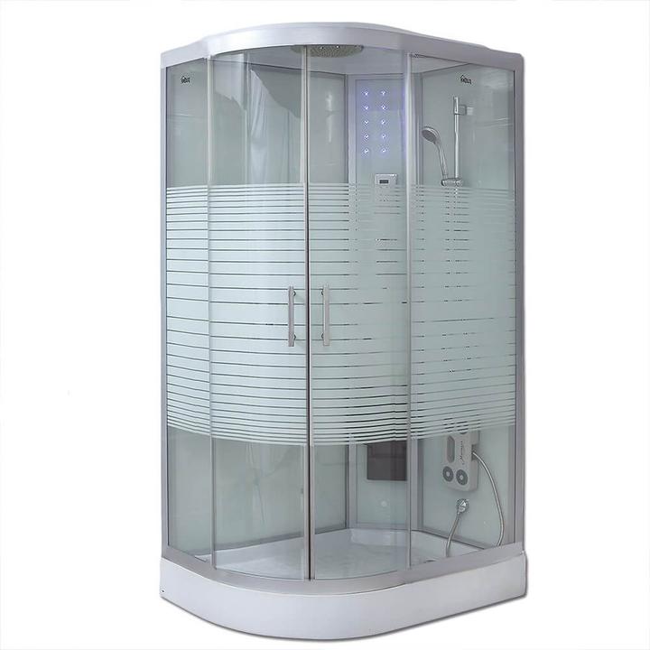 Produktbild Home Deluxe Dampfdusche mit Wasserfall Dampfsauna MANTA XL, 120x80x220cm - Links
