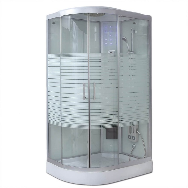 Produktbild Home Deluxe Dampfdusche mit Wasserfall Dampfsauna MANTA XL, 120x80x220cm - Links