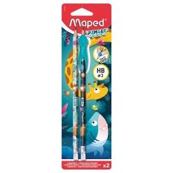 Thumbnail - Maped, Bleistift, Bleistift HB mit Radierer und Lernhilfe (2 x)
