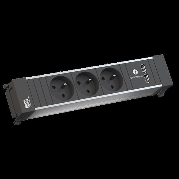 Image du produit Bachmann POWER FRAME Medium 3x prise de terre 1xUSB Charger (5x, PECO 7/5)